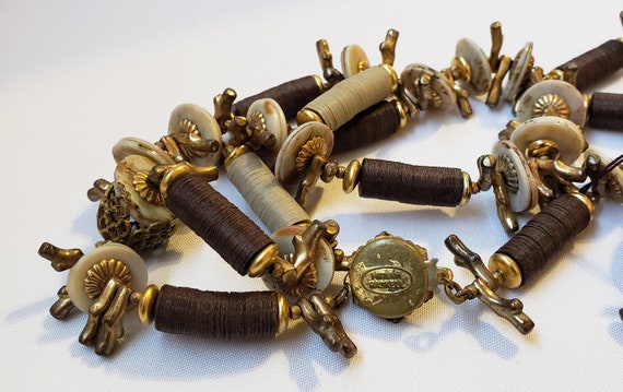 Vintage Miriam Haskell Double Strand Tiny Brass B… - image 4