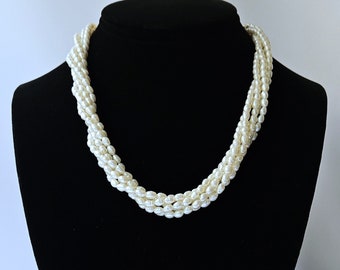 Vintage 14K Five Strand Fresh Water Pearl Necklace