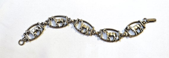 Vintage Silver-Tone Horses Bracelet - image 2