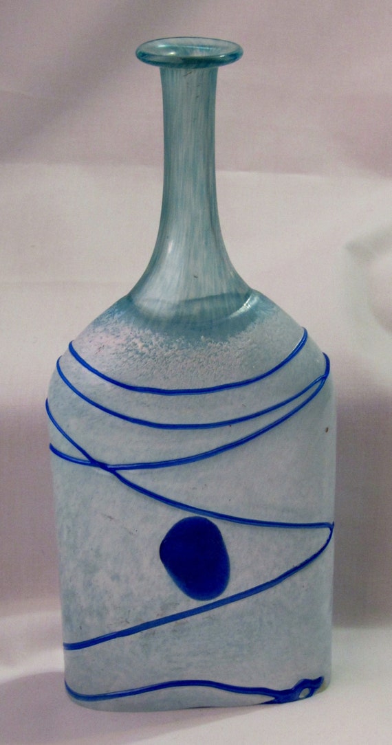 Vintage Kosta Boda Blue Galaxy Vase Etsy