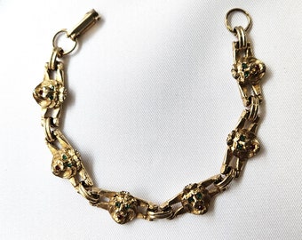 Vintage Gold-Tone Lion Bracelet