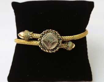 Vintage Gold-Filled Woven Victorian By-Pass Bracelet