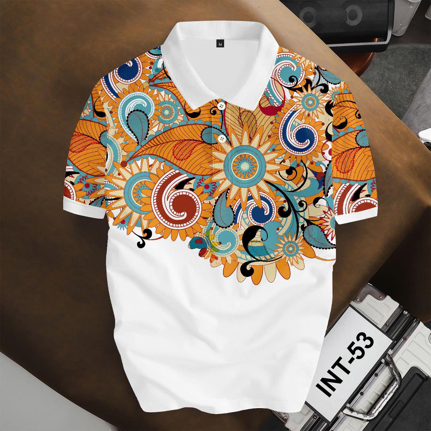 トップス fr2golf Paisley Full Pattern Polo Shirt MENRIAOV Paisley Flower Mens Golf Polo Shirts Tennis Shirt
