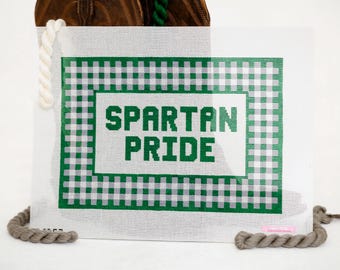 Spartan Pride (Michigan State) | Handpainted Needlepoint Canvas