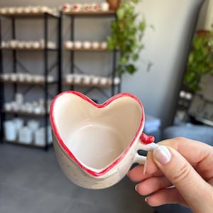 Handmade Red Heart Mug