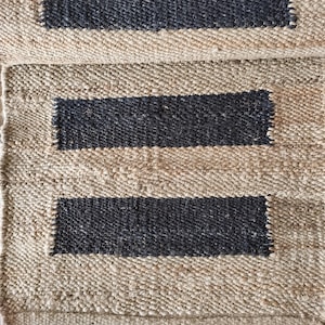 手織りジュートランナーラグ：素朴な農家の廊下用カーペット