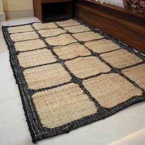 Handgewebter Juteteppich: Eingangsteppich aus Naturfaser