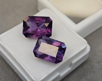 Natural Alexandrite Emerald Cut Gemstone, Color Change Collector Stone for Ring Jewelry