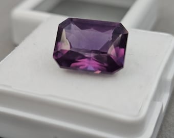 Natural Alexandrite Emerald Cut Gemstone – Color Change Collector Stone (6-8 Ct)