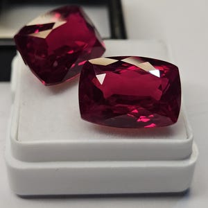 Natural Mozambique Ruby Cushion Cut Gemstones, Deep Red, July Birthstone for Rings