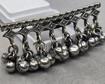 Oxidized Silver-Plated Ghungaroo Ring, Intricate Design, Adjustable Finger Jewelry