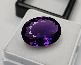 Certified Lab Created Amethyst 8–9 Ct Oval Cut Loose Gemstone, Purple Amethyst Stone for Rings, Pendants, Jewelry Making & February
