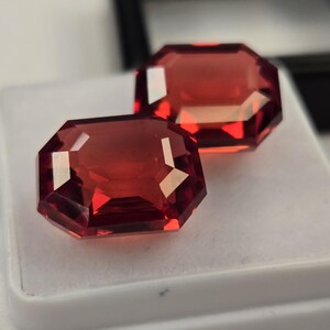 Radiant Cut Red Ruby Pair, 15+ Ct Mozambique Gemstones