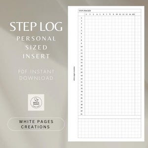 Encartes imprimíveis para registro de passos - Encarte de calendário funcional, download em PDF - Tamanho individual