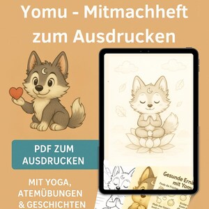 YOMU Mindfulness Activity Booklet for Children - PDF to Print - Yoga, Breathing, Gratitude, Nutrition - PDF Workbook to Print - Daycare