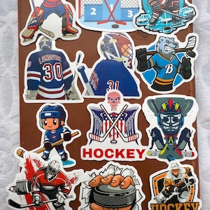 50pcs Ice Hockey Sticker Pack – Waterproof Vinyl Decals | Hockey Gift for Kids, Boys, Teens, Laptop & Water Bottle Stickers, Party Favors