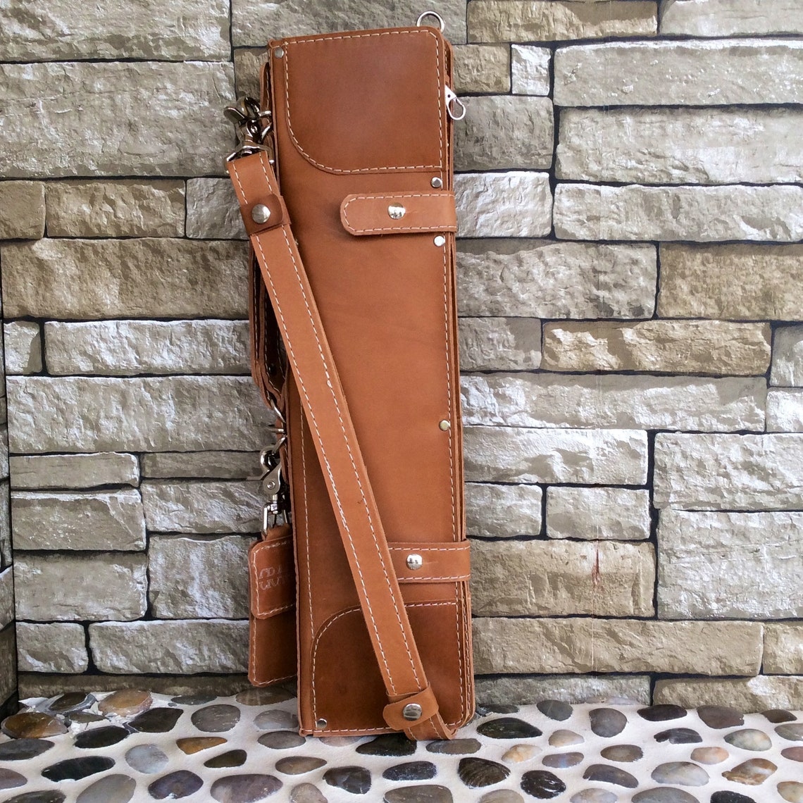 Brown Leather Stick Bag Leather Drumstick Bag Artist Case Etsy