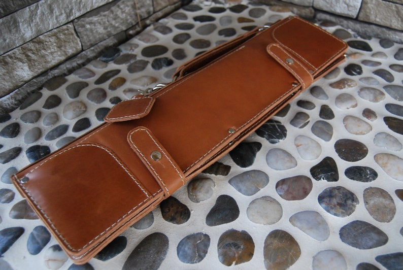 Brown Leather Stick Bag Leather Drumstick Bag Artist Case Etsy