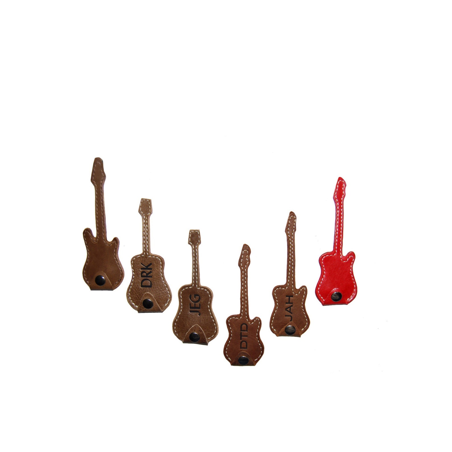 Personalized Leather Guitar Pick Holder Keychain Pick Guitar Etsy