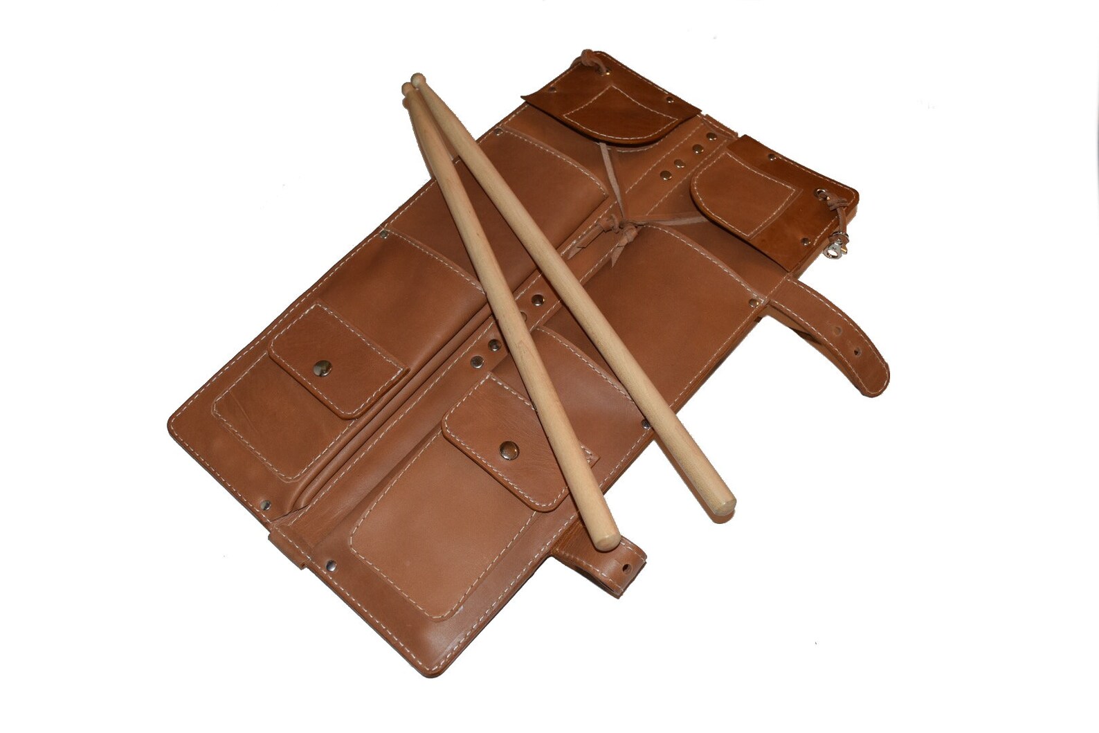 Brown Leather Stick Bag Leather Drumstick Bag Artist Case Etsy