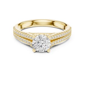 14k Gold Solitaire Moissanite Ring: Handmade Personalized Ring