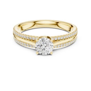 Dainty 14k Solid Gold Moissanite Solitaire Ring: Handmade Promise Ring