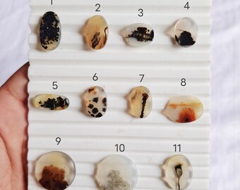 Natural Scanic Shazar Dendritic Agate Cabochon Gemstones For Jewelry Making Wire Wraping Crystal