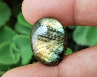 9.60ct Multi Fire Labradorite Cabochon: Oval Gemstone for Jewelry