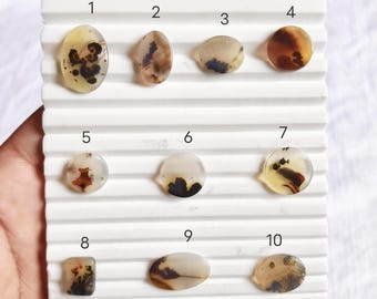 Dendritic Agate Cabochon Set, Natural Scenic Gemstones, Jewelry Making Stones, Artisan Supply Lot