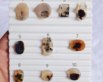 Natural Dendritic Agate Cabochons, Scenic Stone Loose Gemstones, Jewelry Making Supplies