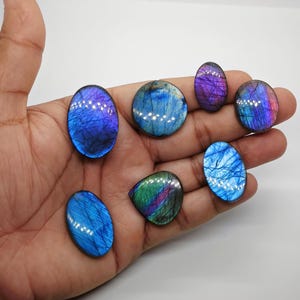 Purple Labradorite Natural Gemstone Cabochon Jewelry Making Bothside Polish Loosestone
