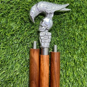 Crow Handle Rosewood Unisex Nautical Canes and Wooden Brown Chrome Derby Cane Walking Stick for Men & Women Unisex Gift