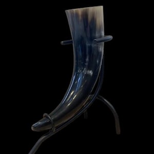 Drinking Horn Stand Black Metal Medieval Viking Horn 300 ML