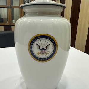 Human Ashes Cremation Urn | Memorial Cardinal Urn | Adult Handcrafted Urn | Large Urn | 10.5&quot; White