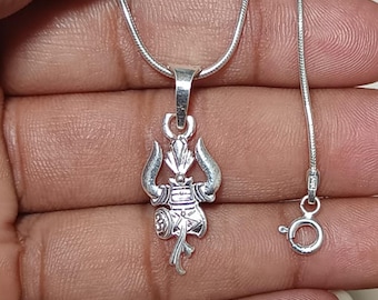 Lord Shiva Trishul Pendant 925 Sterling Silver Spiritual Trident Locket Unisex Gifting Jewelry