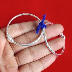 Silver Newborn Baby Bangle Christening Cuff Bangle Baby Shower Gift Unisex Kids Jewelry