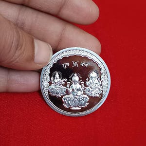 Lakshmi Ganesh Saraswati 10 Gram Coin in 999 Silver Prosperity Gift