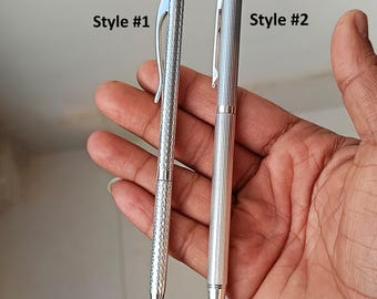 Ballpoint Pen - Solid 925 Sterling Silver Hallmarked, Medium Point, Silver Gifting