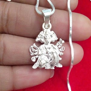 925 Sterling Silver Panchmukhi Hanuman Pendant Hindu God Locket Protection Amulet