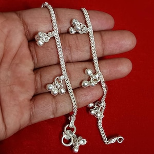 Baby Anklet, 925 Sterling Silver Baby Payal, Traditional Silver Handmade Baby Anklet with Bells, Silver Baby Jewelry