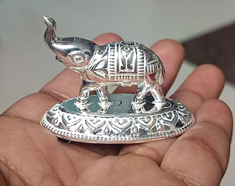 925シルバー象像、トランクアップの置物、幸運の贈り物 - Etsy 日本