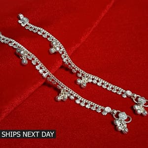Baby Anklet, 925 Sterling Silver Baby Payal, Handmade Anklet with Bells, Silver Kids Jewelry