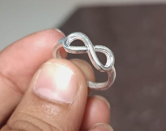 Sterling Silver Infinity Ring: Dainty Promise Wedding Band