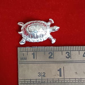 925 Silver Mini Turtle Statue, Solid Tortoise Figurine Sculpture, Best Pooja Article