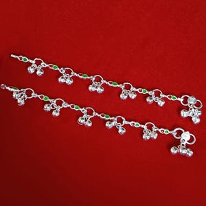 Handmade Silver Baby Anklet Kids Traditional Bell Anklet Children Payal Unisex Kids Jewelry