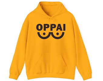 OPPAI Gold Anime Hoodie: Japanisches Manga-Sweatshirt