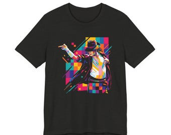 Michael Jackson Abstraktes Pop-Art-T-Shirt, MJ-Unterzeichnungs-Pose-Grafik-T-Stück