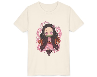 Koszulka Chibi Nezuko Kamado | Młodzieżowa koszulka z grafiką anime