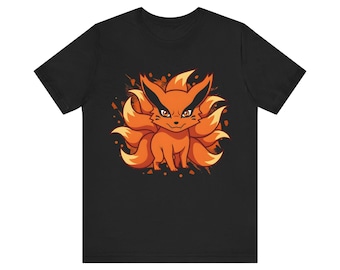 Nine Tails Chibi Fox Anime Grafik-T-Shirt (Unisex) | Japanischer Fuchs | Otaku Tees