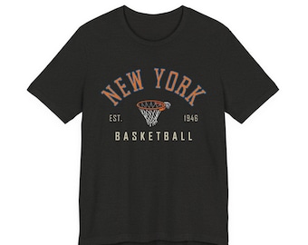 New York Basketball T-Shirt - Vintage Hoop Grafik-T-Shirt (Unisex)